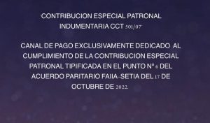 <p>CANAL DE PAGO EXCLUSIVAMENTE DEDICADO  AL CUMPLIMIENTO DE LA CONTRIBUCION ESPECIAL PATRONAL TIPIFICADA EN EL […]</p>
